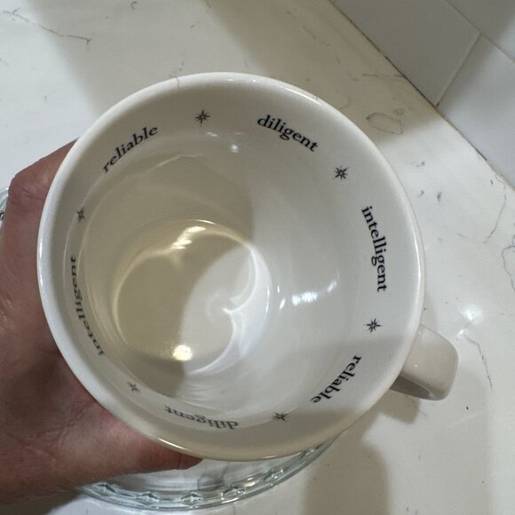 Williams Sonoma Zodiac VIRGO Lg 20oz Coffee Mug Rory Dobner Swan Bird Shades B&W - Picture 9 of 11